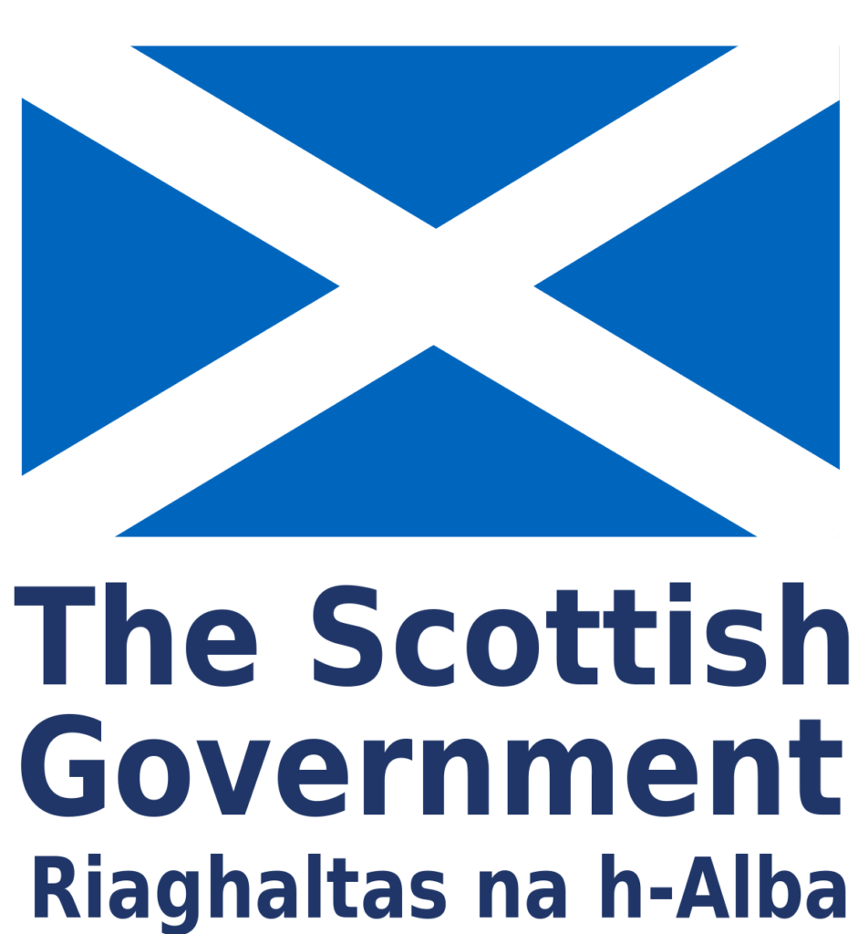 The Scottish Government logo: a saltire flag (blue background with white diagonal cross) with the text 'The Scottish Government. Riaghaltas na h-Alba'.