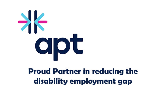 Apt logo: proud partner in reducing the disability employment gap